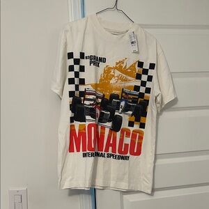 PacSun White Grand Prix Long Sleeve Tee